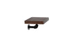 Benzara BM218706 8`` Wooden Floating Wall Shelf with Metal Piped Frame, Brown and Black