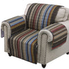 Benzara BM218762 Stripe Pattern Cotton Arm Chair Protector with Waterproof Lining, Multicolor