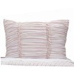 Benzara BM218777 20 X 26 Polyester Filled Pillow Sham with Horizontal Ruffles, Offwhite