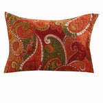 Benzara BM218809 26 x 20 Polyester Standard Size Pillow Sham with Paisley Print, Cinnamon Red