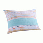 Benzara BM218825 36 x 20 inches King Size Pillow Sham with Stripe Print, Aqua Blue
