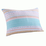 Benzara BM218826 26 x 20 inches Standard Size Pillow Sham with Stripe Print, Aqua Blue