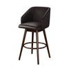 Benzara Leatherette Wooden Barstool with Splayed Legs, Set of 2, Espresso Brown