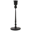 Benzara BM218971 Metal Taper Candle Holder With Hand Forged Details, Black