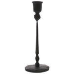 Benzara BM218971 Metal Taper Candle Holder With Hand Forged Details, Black