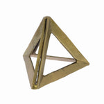 Benzara BM218977 Modern Designed Triple Triangle With Hollow Pyramidal Look, Gold