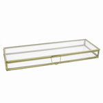 Benzara BM218984 Modern Designed Rectangular Top Box with Glass Walls, Gold and Clear