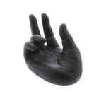 Benzara BM218989 Antique Designed Single Hand Card Holder With Rough Finish, Black