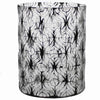 Benzara BM218996 Modern Glass Hurricane with Mosaic Monotone Graffiti, Black and White