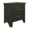 Benzara 2 Drawer Wooden Nightstand with Vertical Accents and Bar Pulls, Gray