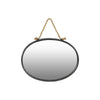 Benzara BM219104 Metal Frame Round Wall Mirror with Rope Hanger, Set of 2, Gray