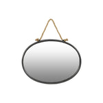 Benzara BM219104 Metal Frame Round Wall Mirror with Rope Hanger, Set of 2, Gray