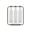 Benzara BM219121 Cluster Hanging Bud Vase Holder with 3 Tall Glass Bottles, Set of 2, Gray