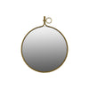 Benzara BM219126 Round Wall Mirror with Metal Rim and Side Hanger, Large, Set of 2, Gold