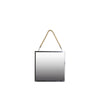 Benzara BM219138 Transitional Square Metal Wall Mirror with Rope Hanger, Set of 2, Silver