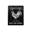 Benzara BM219157 Farm Fresh Rise and Shine Painted Wooden Wall Art, Set of 2, Black