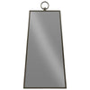Benzara BM219179 Trapezoid Shape Metal Frame Wall Mirror with Top Ring Handle, Black