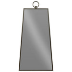 Benzara BM219179 Trapezoid Shape Metal Frame Wall Mirror with Top Ring Handle, Black