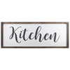 Benzara Wooden Wall Art with Cursive Kitchen Typography, Set of 2, Brown and White