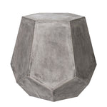 Benzara Modern Geometrically Design Faceted Concrete Stool with Flat Base, Gray