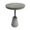 Benzara Modern Style Round Concrete End Table with Tapered Base, Gray