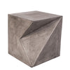 Benzara Modern Design Faceted Concrete Stool with Rectangular Top, Gray