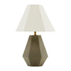 Benzara Concrete Base Modern Table Lamp with Empire Shade, White and Gray