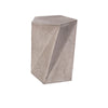 Benzara Contemporary Faceted Concrete Stool with Pentagonal Top, Gray