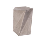 Benzara Contemporary Faceted Concrete Stool with Pentagonal Top, Gray