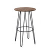 Benzara Contemporary Bar Table with Hairpin Legs and Bamboo Top, Black and Brown