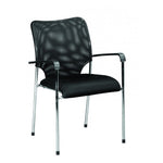Benzara Fabric Upholstered Office Chair with Tubular Legs and Cushioned Seat, Black