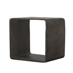Benzara Contemporary Style Concrete Cube Shelf with Curved Edges, Dark Gray