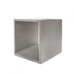 Benzara Contemporary Style Concrete Cube End Table with Sharp Edges, Gray