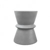 Benzara Contemporary Style Hour Glass Shape Concrete Stool, Gray