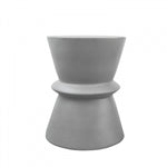 Benzara Contemporary Style Hour Glass Shape Concrete Stool, Gray