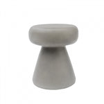 Benzara Contemporary Style Mushroom Shaped Concrete Stool, Gray