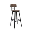 Benzara Contemporary Round Seat Barstool with Angular Legs, Brown and Black