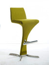 Benzara Fabric Upholstered Bar Stool with Flared H Shaped Legs, Green