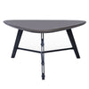 Benzara Triangular Coffee Table with Faux Concrete Coated Top, Gray and Black