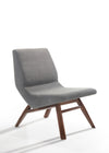 Benzara Fabric Upholstered Lounge Chair with Ottoman, Gray and Brown