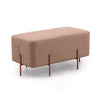 Benzara Fabric Upholstered Rectangular Shaped Ottoman with Side Pocket, Brown
