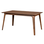 Benzara BM219451 Wooden Table with AngLed Block Legs and Natural Grain Texture, Brown