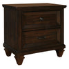 Benzara BM219467 Wooden Nightstand with Tapered Block Legs and Natural Grain Texture, Brown