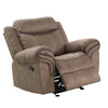 Benzara Contemporary Leatherette Glider Recliner with Split Backrest, Light Brown