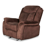 Benzara BM219502 Contemporary Fabric Upholstered Glider Recliner with Stitched Details,Brown