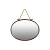 Benzara BM219630 Oval Wall Mirror with Metal Rim and Rope Hanger, Set of 2, Bronze