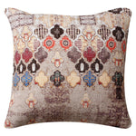 Benzara BM219692 18 x 18 Cotton Accent Pillow Cover with Quatrefoil Print, Multicolor