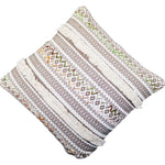 Benzara BM219706 18 x 18 Kilim Printed Cotton Accent Pillow Cover, White and Gray