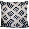 Benzara BM219710 18 x 18 Geometric and Fringe Accent Pillow Cover, Black and White