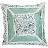 Benzara BM219711 18 x 18 Floral and Patchwork Accent Pillow Cover, Green and White
